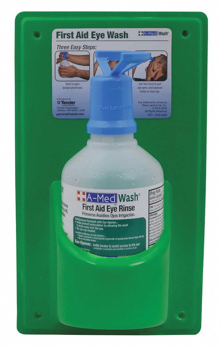AMED, 16 oz Size, Single Use Eyewash Station 55EK0950200272 Grainger