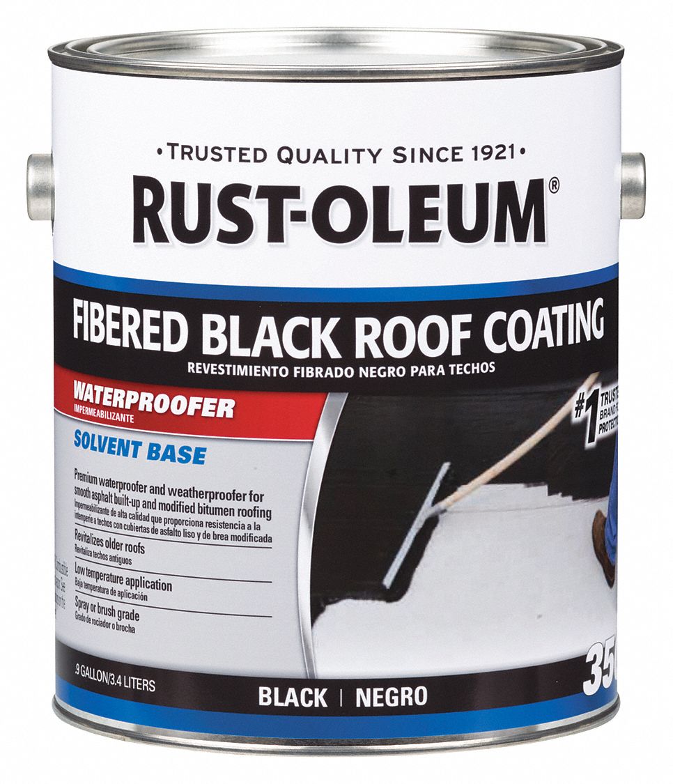 RUSTOLEUM, Asphalt, Black, Roof Coating and Waterproofer 55ER57