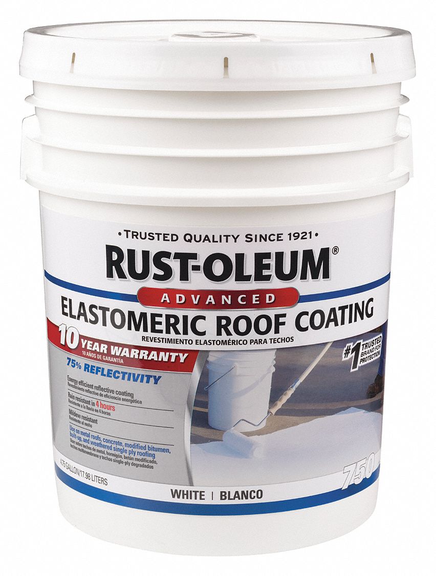RUSTOLEUM, WaterBased Acrylic, White, Elastomeric Roof Coating