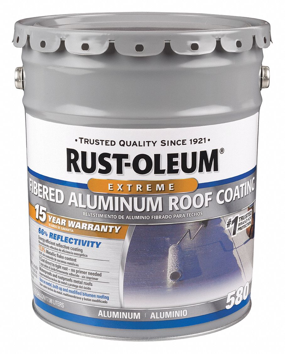 RUST-OLEUM, Aluminum Roof Coatings, Asphaltic Fibered Aluminum