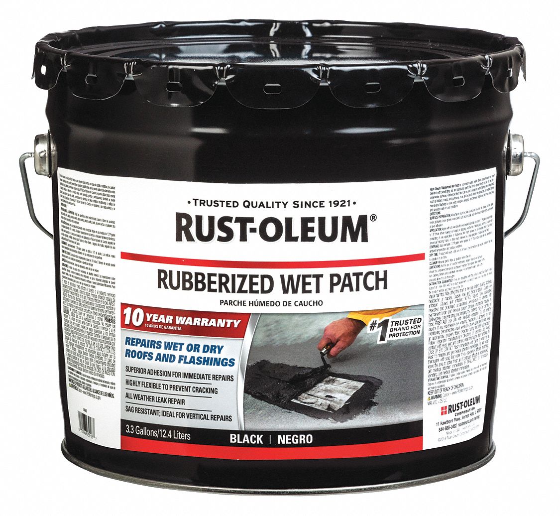 RUSTOLEUM, Asphalt, Black, Roof Cement 55EP97345502 Grainger