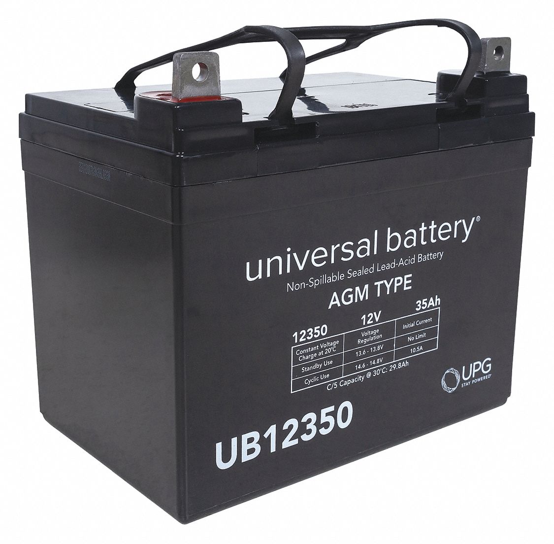 UNIVERSAL BATTERY NonSpillable Sealed Battery, 35Ah, 12V 55EZ22
