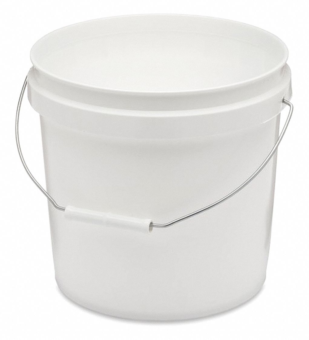 QORPAK 1 gal Plastic Round Pail, White 55EZ97240125 Grainger