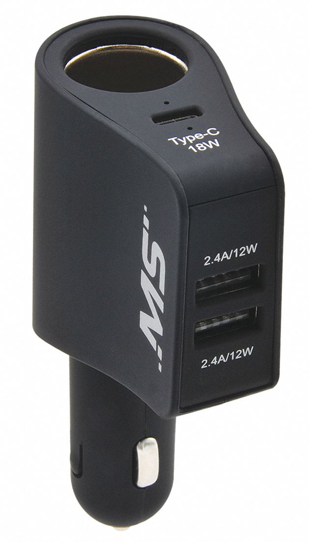 MOBILESPEC USB Car Charger, For Use With USB Powered Devices, Number of