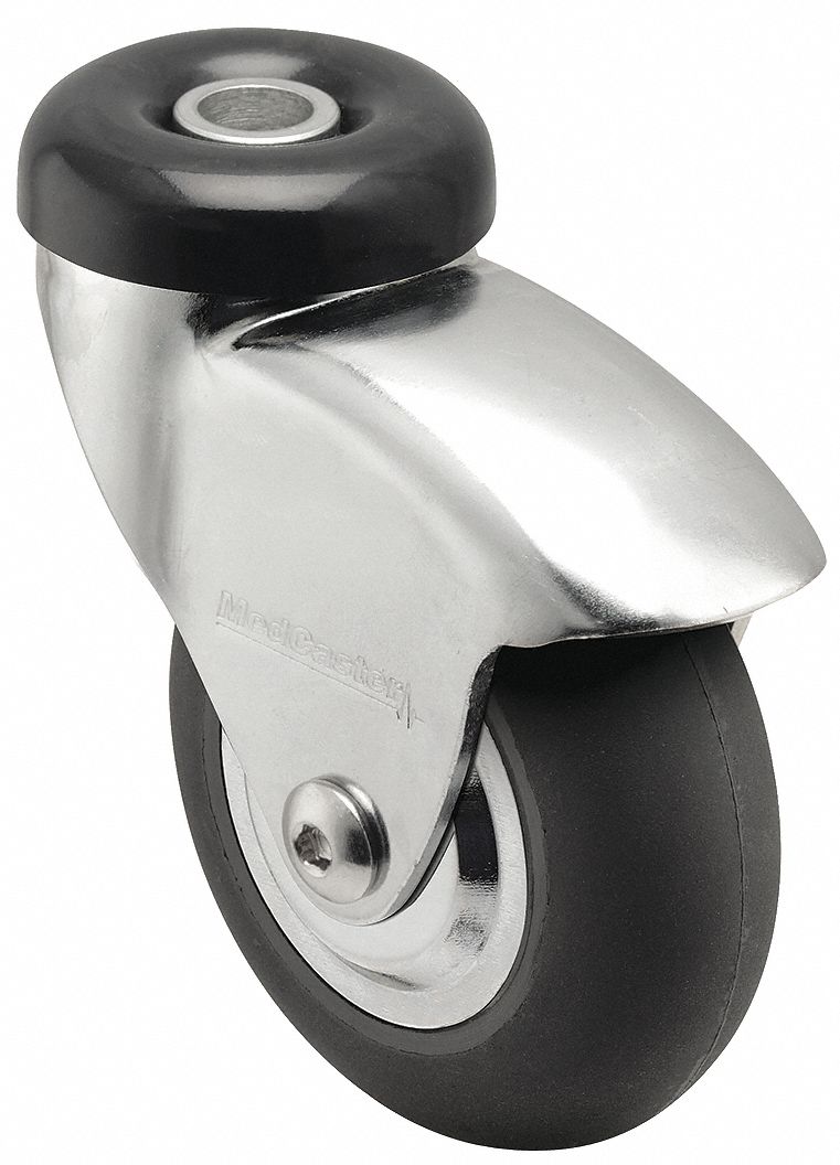 MEDCASTER, 3 in Wheel Dia., 175 lb, DebrisResistant BoltHole Caster