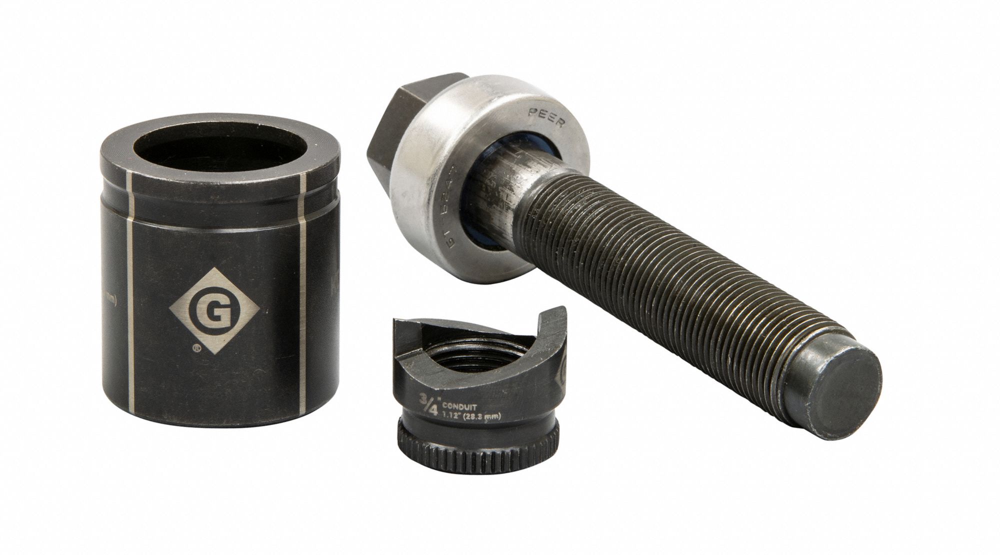 Greenlee K2BB3/4 Greenlee Knockout Punch Set 10 ga Sheet Metal Capacity (Steel), 1 7/64 in