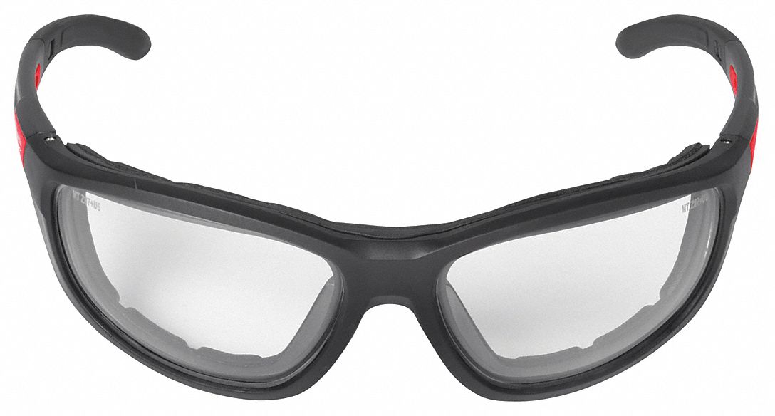 MILWAUKEE Safety Glasses, Black Frame, Clear Lens 55FE9948732040