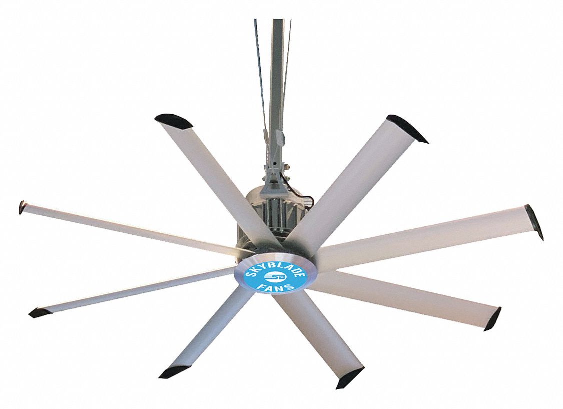 SKYBLADE HVLS Ceiling Fan, 8 ft., Number of Blades 8, Number of Speeds