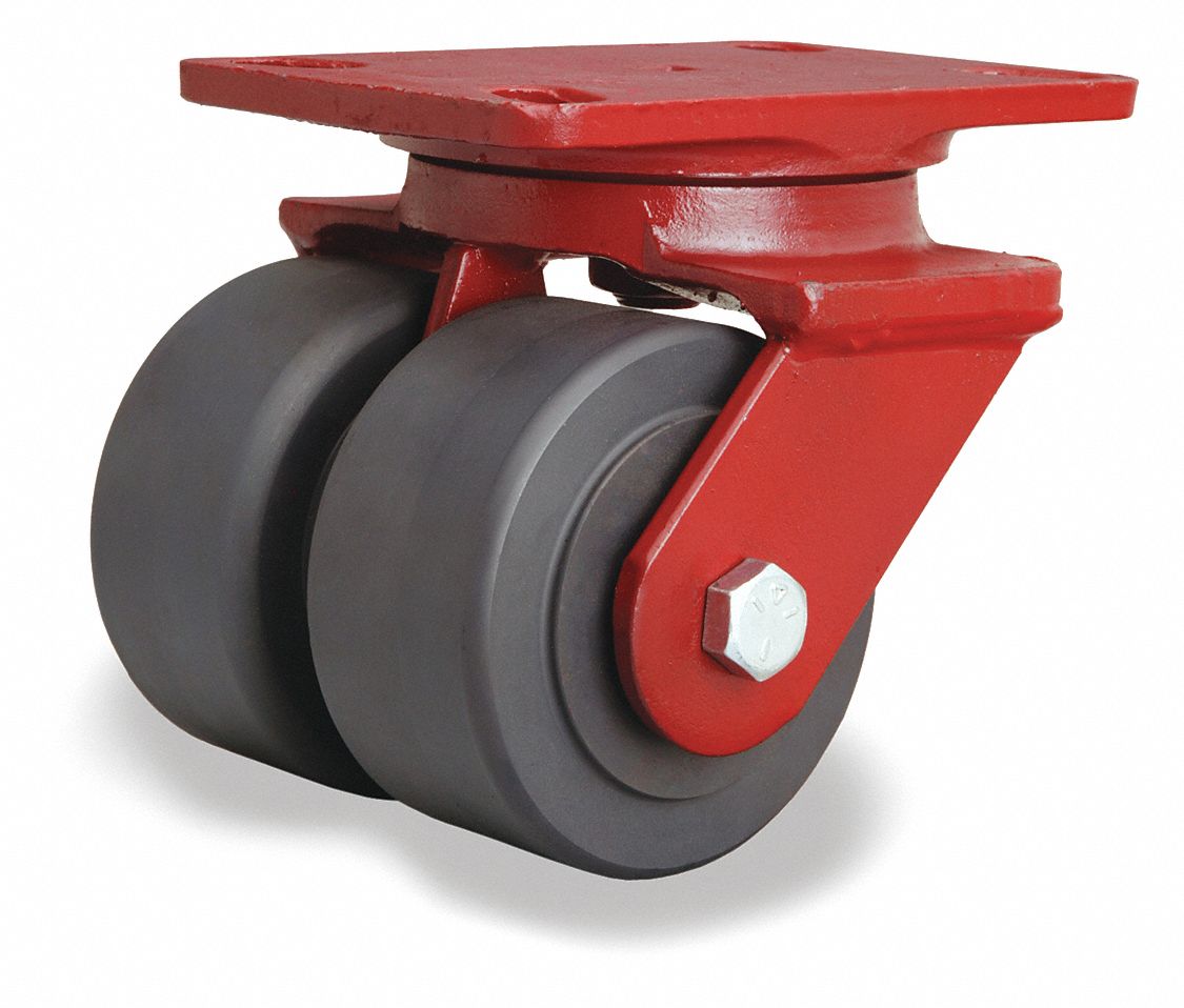 HAMILTON Plate Caster, Swivel, Nylon, 3000 lb, 4 in Wheel Dia. 55HA23