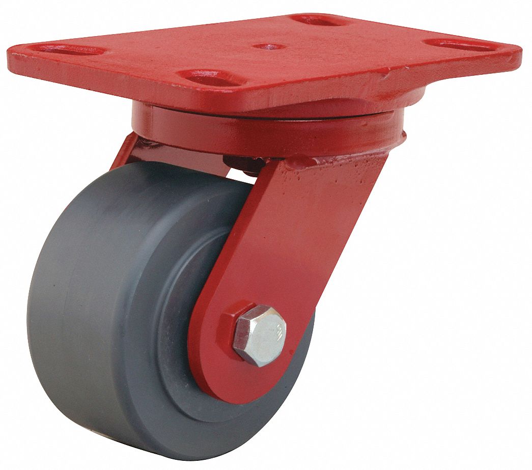 HAMILTON, 4 in Wheel Dia., 2000 lb, Standard Plate Caster 55HA25SHS4NYB4SLFB Grainger