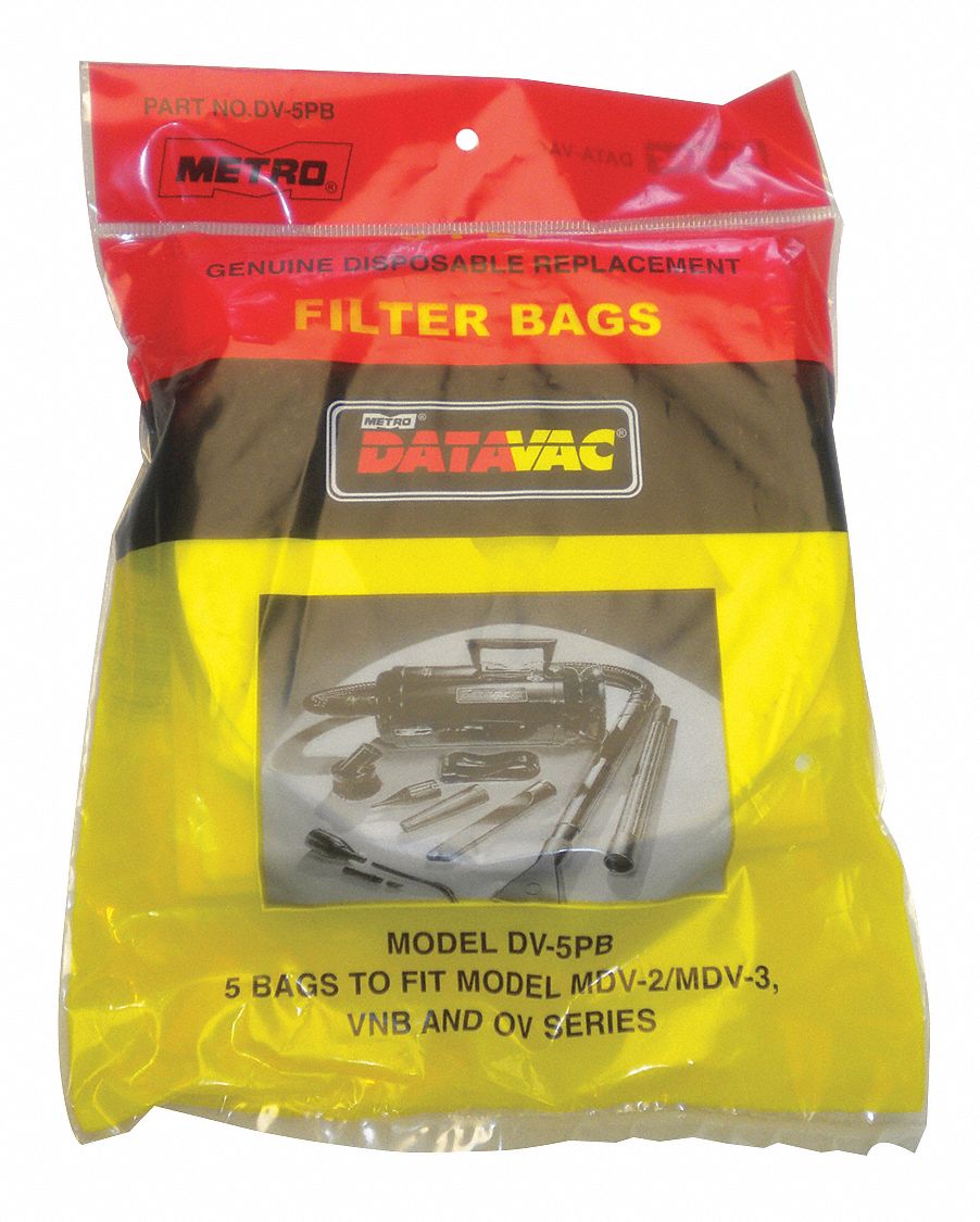 METROVAC Vacuum Bag, Paper, 3Ply, Standard Bag Filtration Type, For