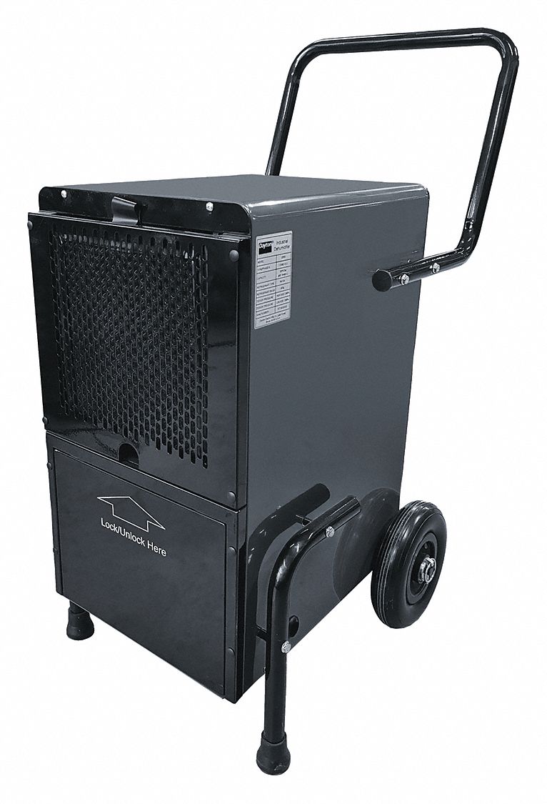 50 pt Per Day, Std Refrigerant, Industrial Portable Dehumidifier