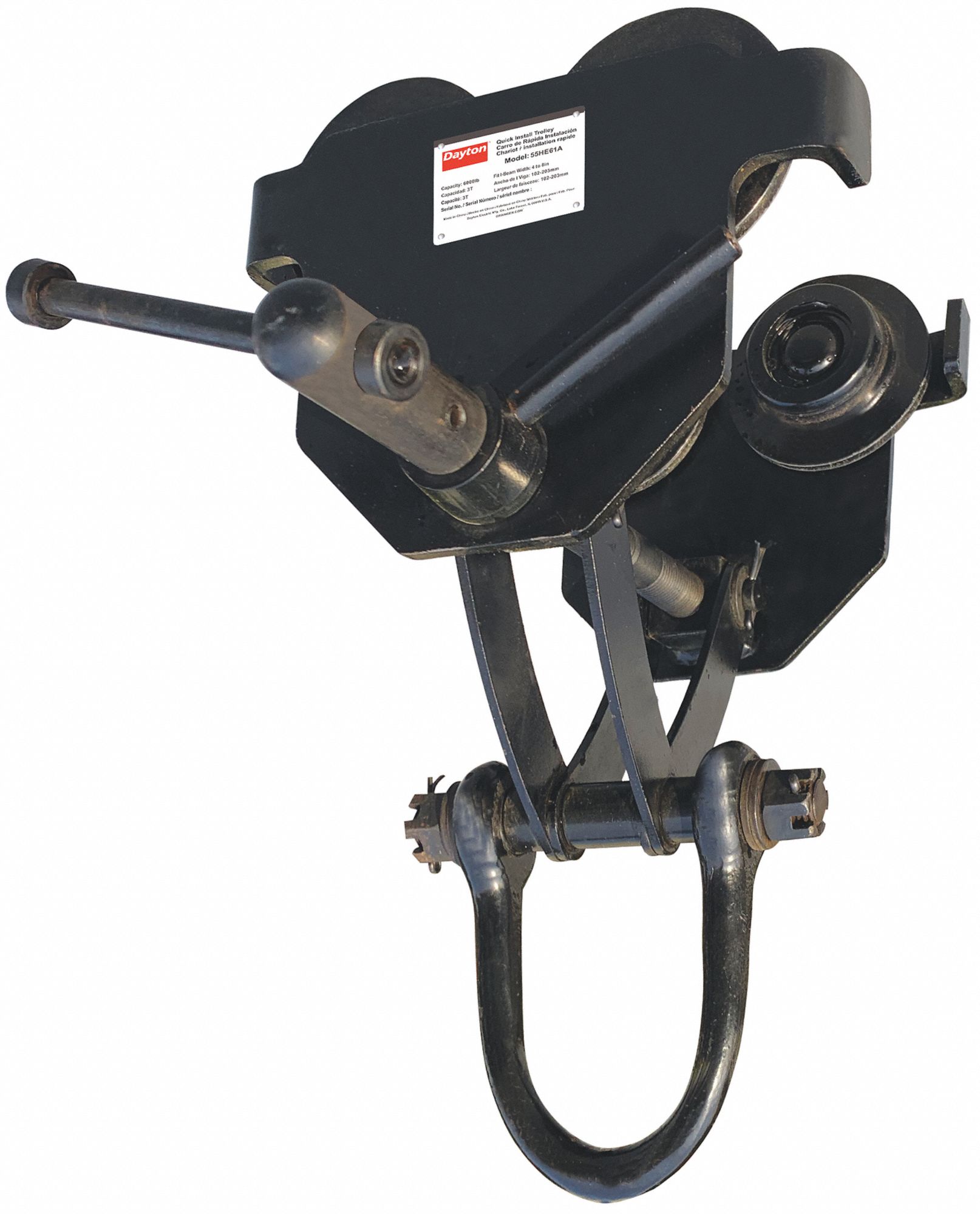 DAYTON, Push, 6,000 lb Max Hoist Load Capacity, Trolley 55HE6155HE61
