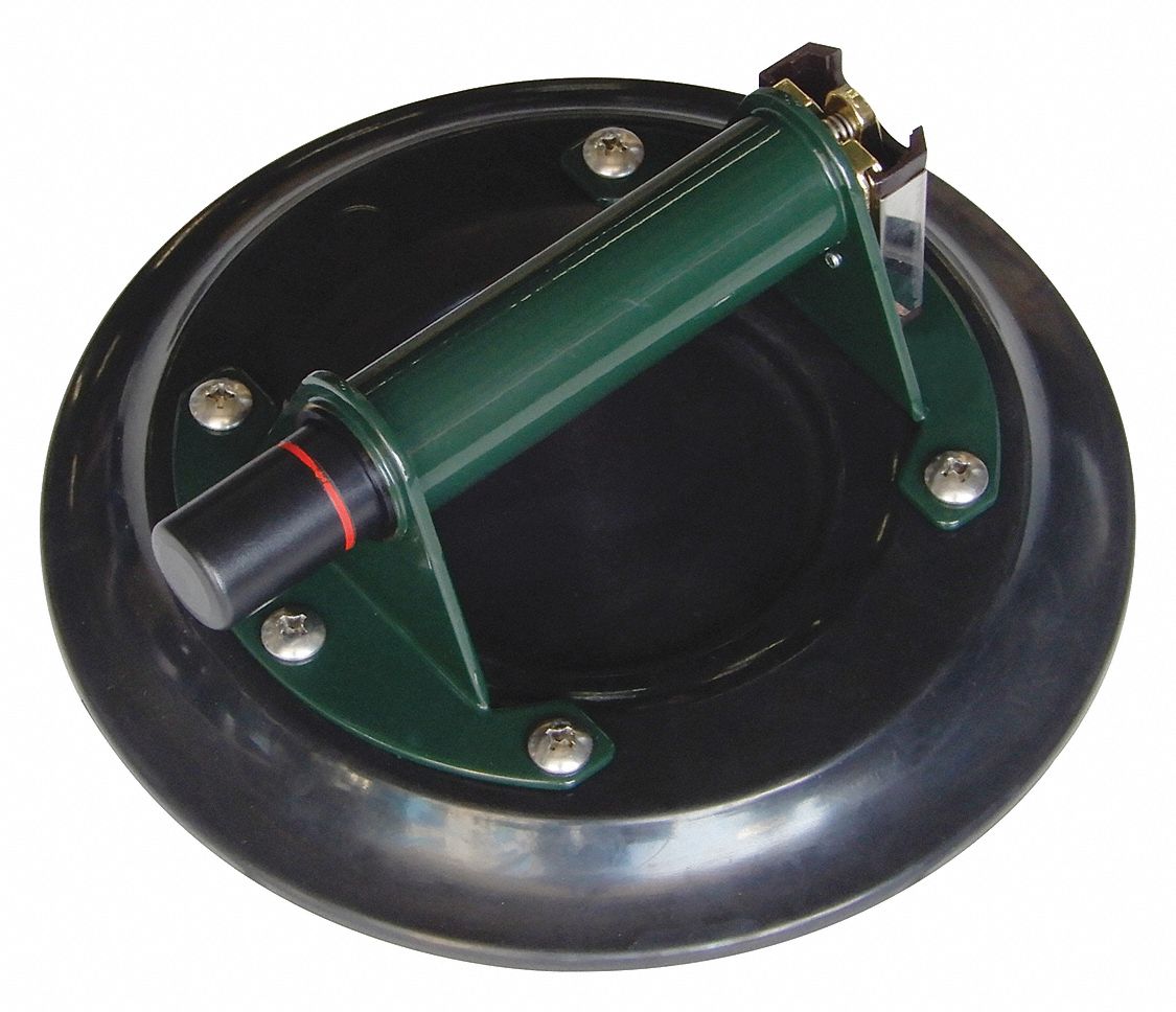 9 in Dia Cup Size, Horizontal Handle, Manual Suction Cup Lifter