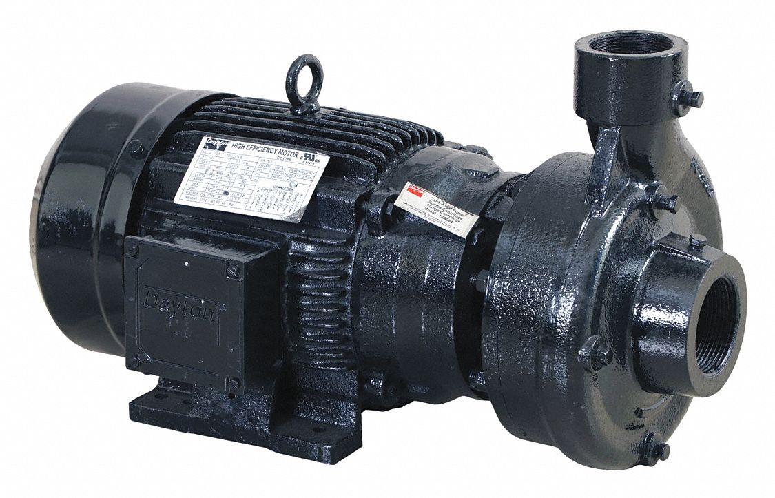 DAYTON Centrifugal Pump 5 hp HP Pumps, 208 to 240/480V AC, 47 psi Max. Pressure Pumps, 3