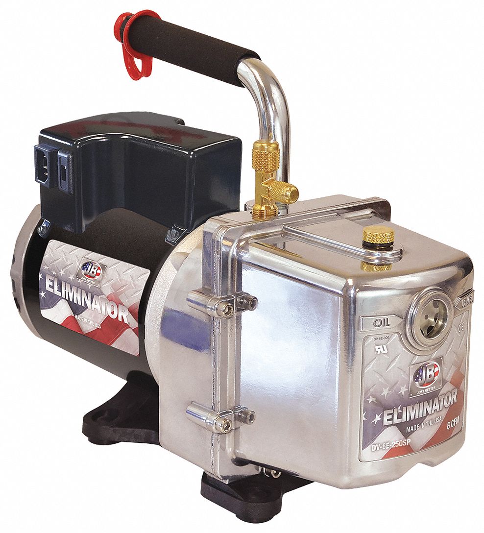 JB INDUSTRIES, 6 cfm Displacement, 1/2 hp HP, Refrigerant Evacuation