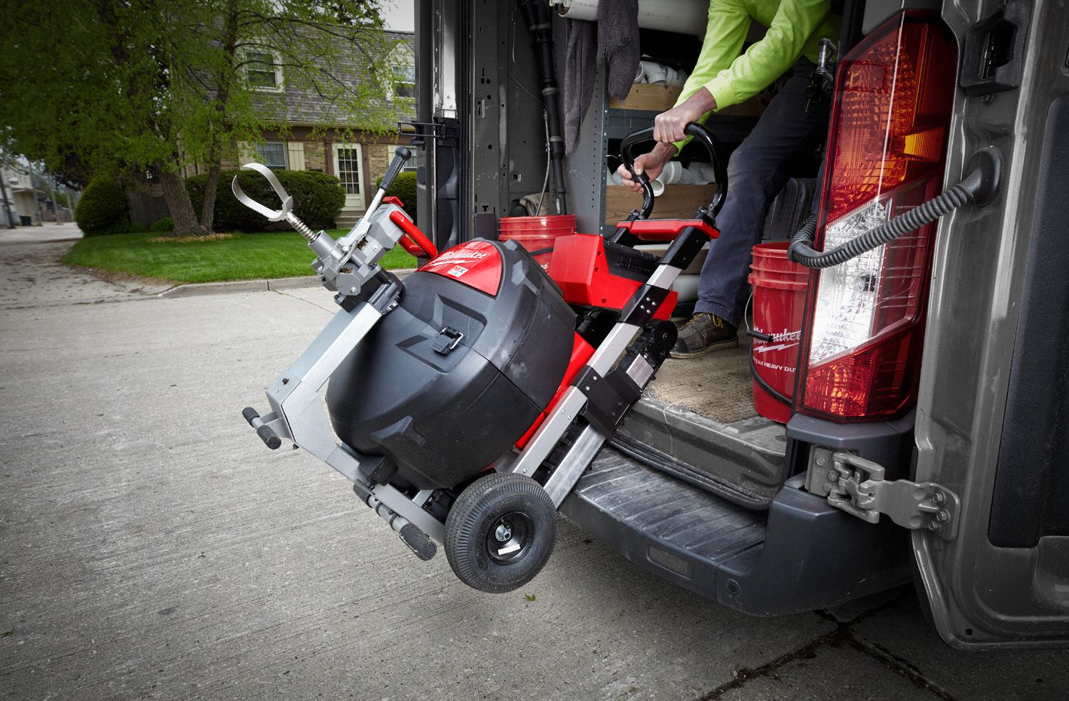 MILWAUKEE Drain Cleaning Machine, Drain Line I.D. Size Range 2 in to 8