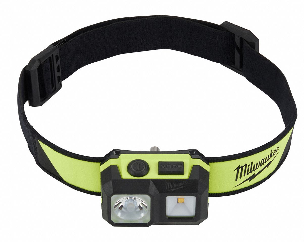MILWAUKEE LED Headlamp, Plastic, 50,000 hr Lamp Life, Maximum Lumens