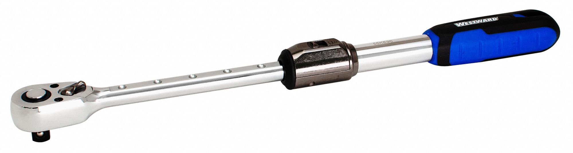 WESTWARD Hand Ratchet Pear, Reversing, 13 in Overall Lg, Chrome, 5