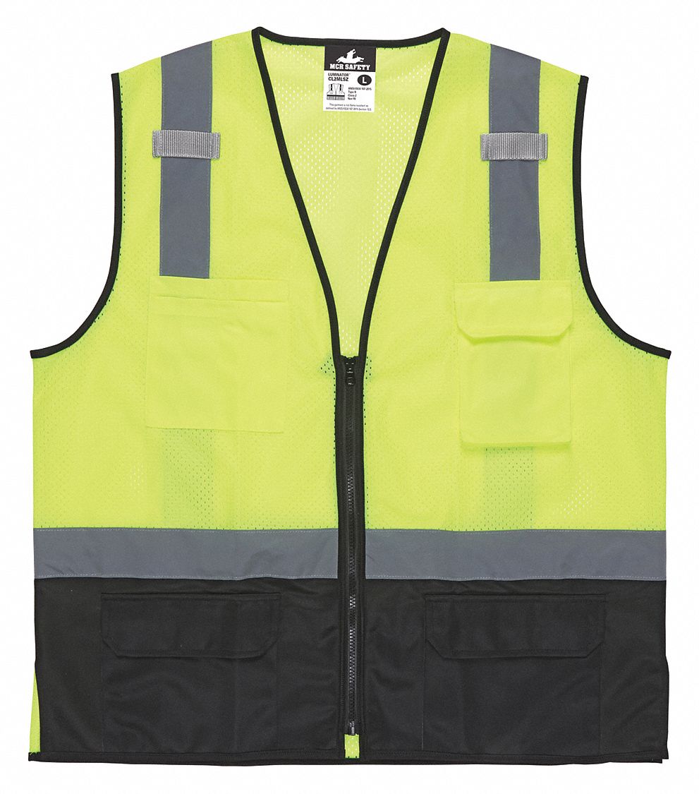 MCR SAFETY High Visibility Vest, 3XL Size, Unisex 55KX11CL2MLSZX3