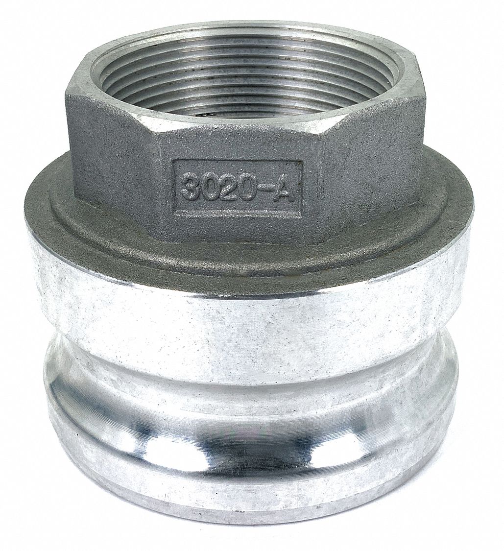 GRAINGER APPROVED Cam and Groove Adapter, Body Material Aluminum, Type