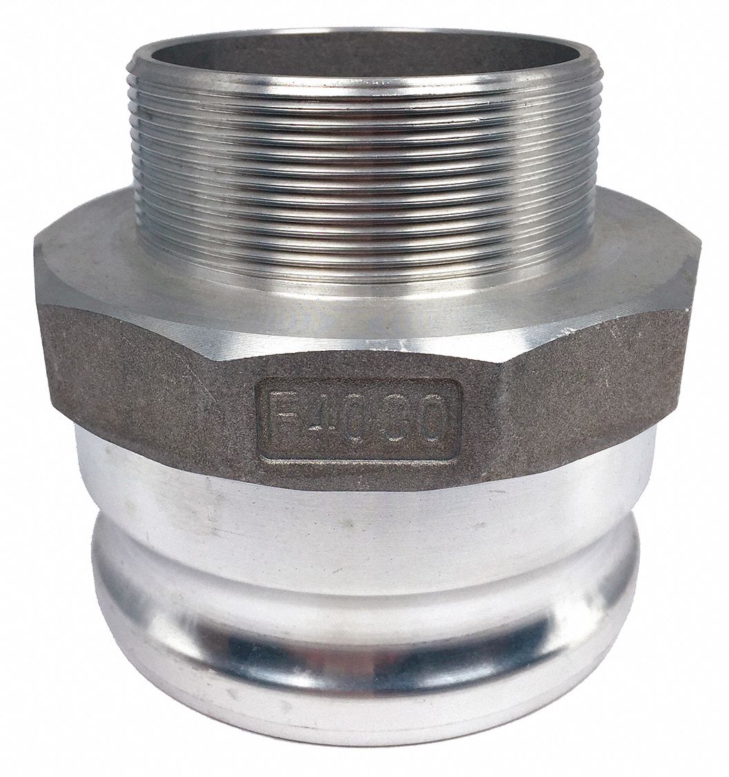 GRAINGER APPROVED Cam and Groove Adapter, Body Material Aluminum, Type