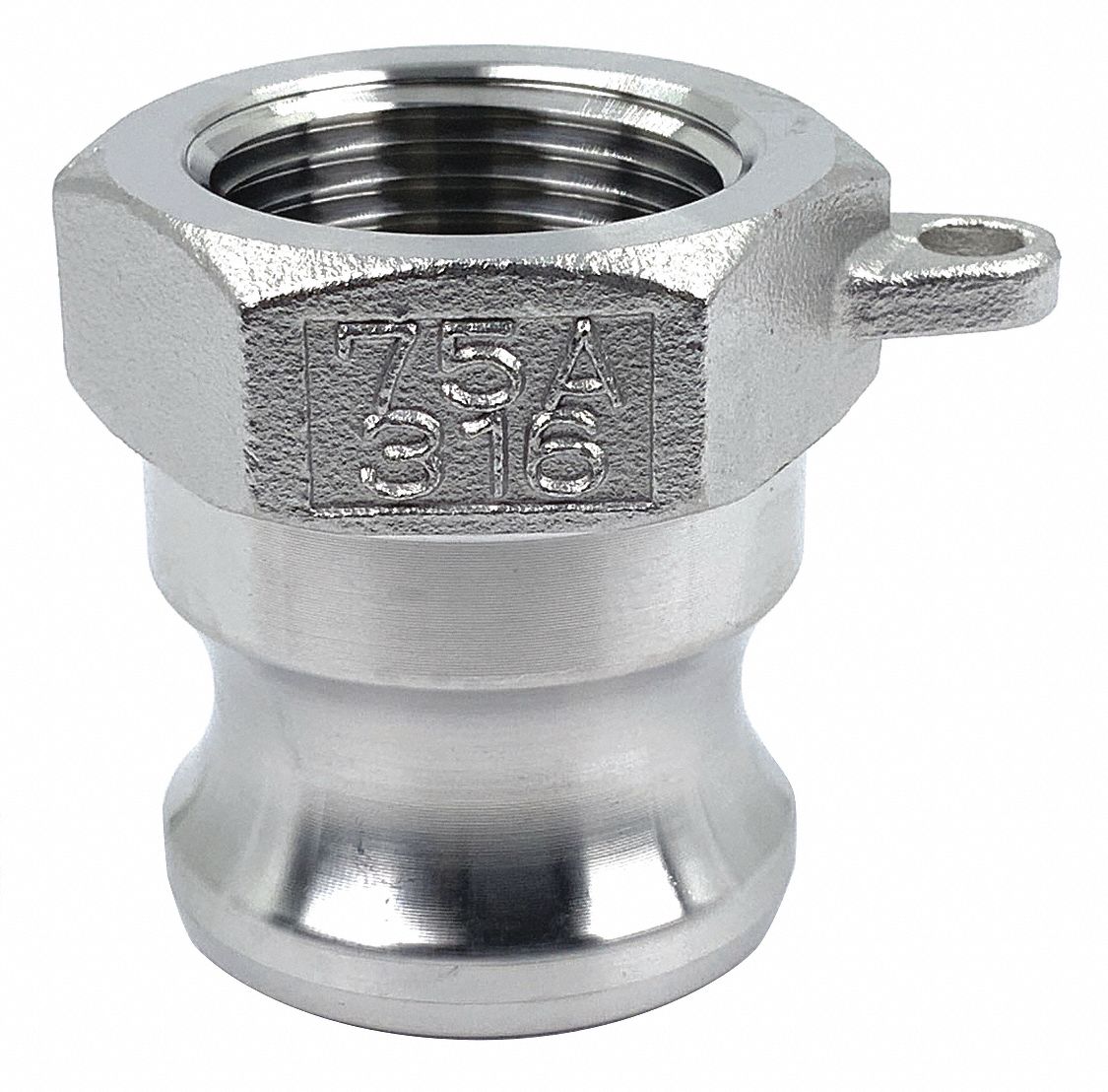 GRAINGER APPROVED Cam and Groove Adapter, Body Material 316 Stainless