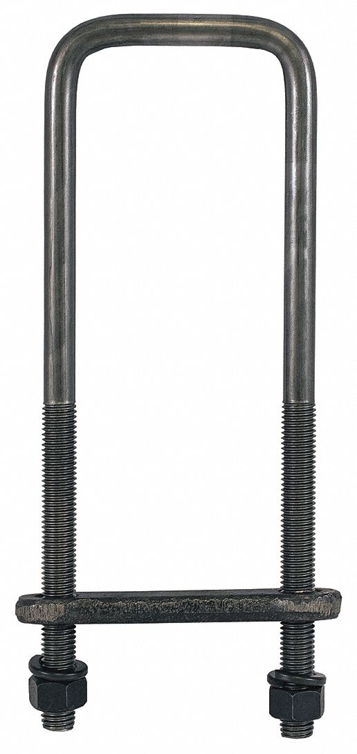 BUYERS PRODUCTS Silver, Square Bend UBolt Kit, Height (In.) 1/2 in