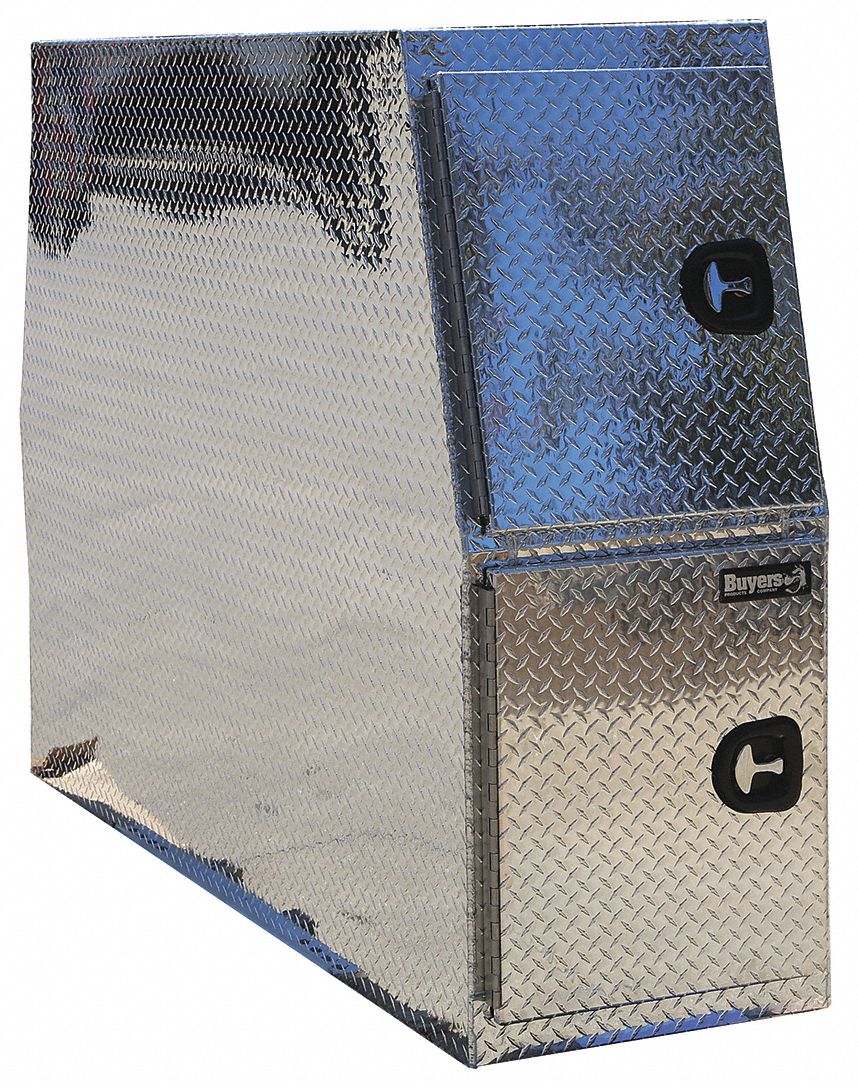 BUYERS PRODUCTS Backpack Truck Box, Aluminum, Silver, Drop Door, 69.7