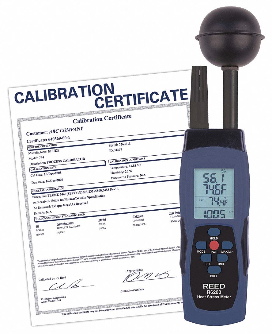 REED INSTRUMENTS, 2 in Globe Dia., 32° to 176°F, Heat Stress Monitor