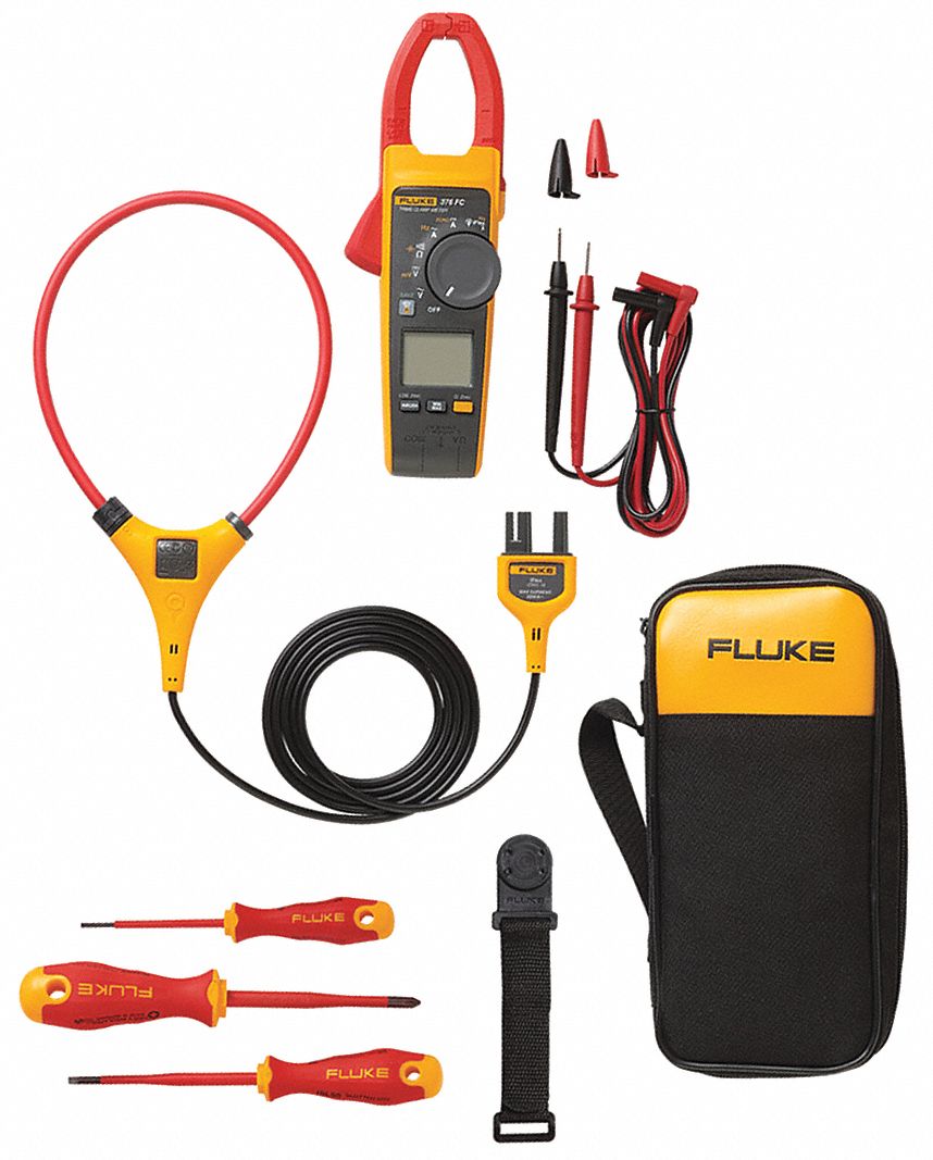 Clamp Meter Kit 1,000 Max. AC Amps, 1,000 Max. DC Amps, 1,000 V Max