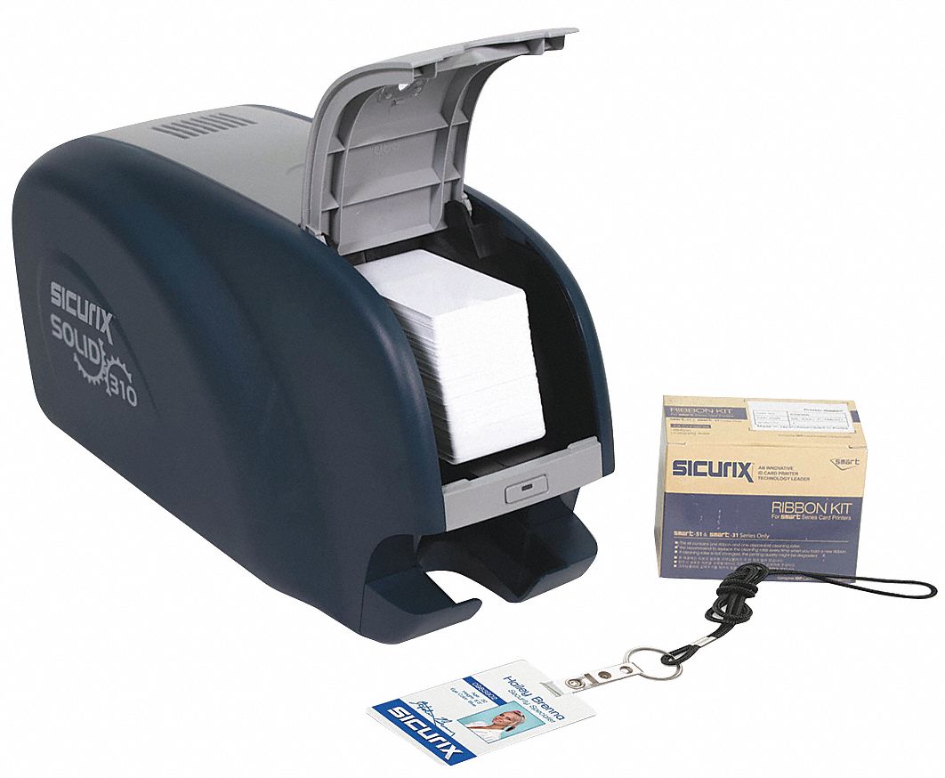 SICURIX, SingleSided, USB, ID Card Printer 55PK23S38310 Grainger