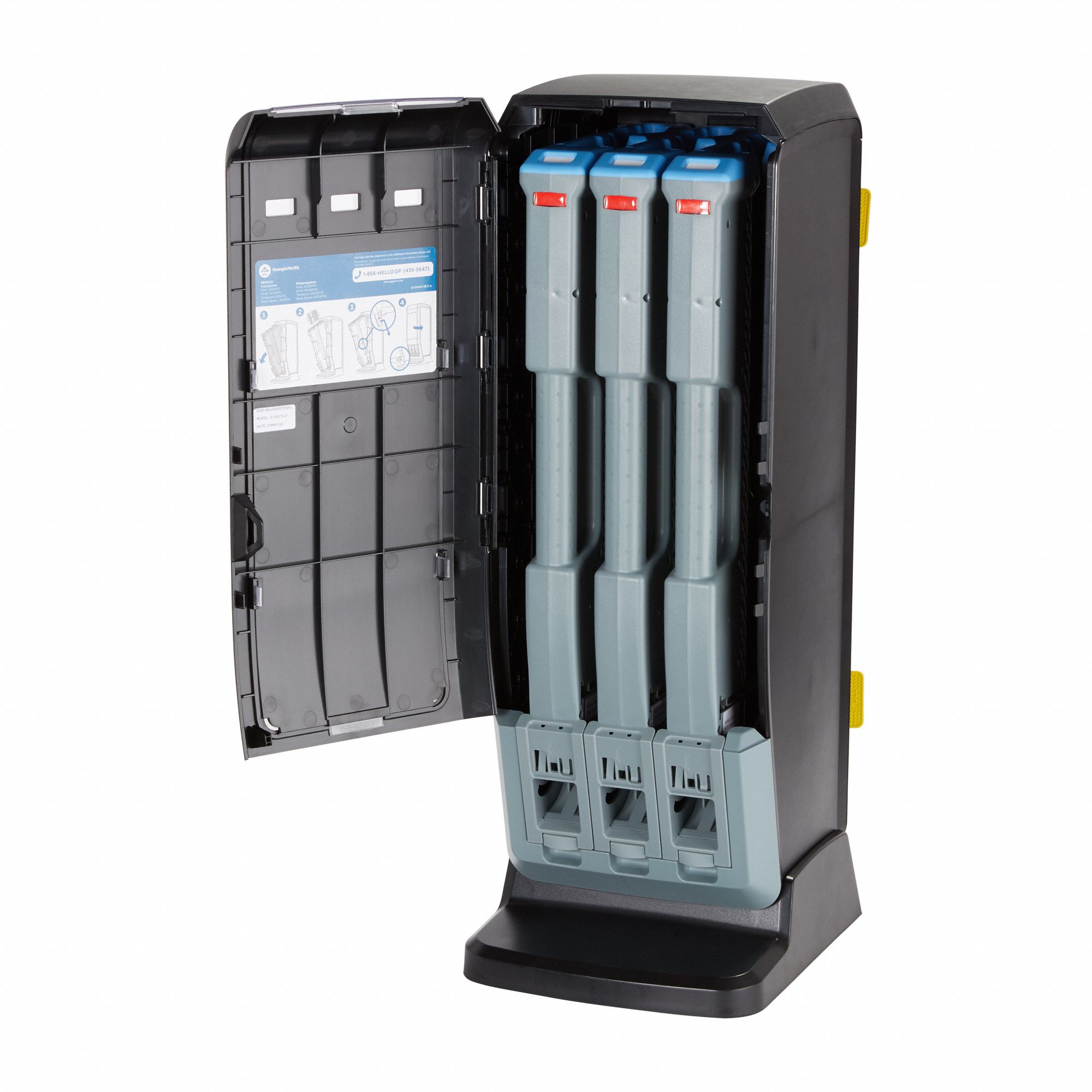 DIXIE Cutlery Dispenser Stand Countertop, Holds 390 pcs Cutlery, Black