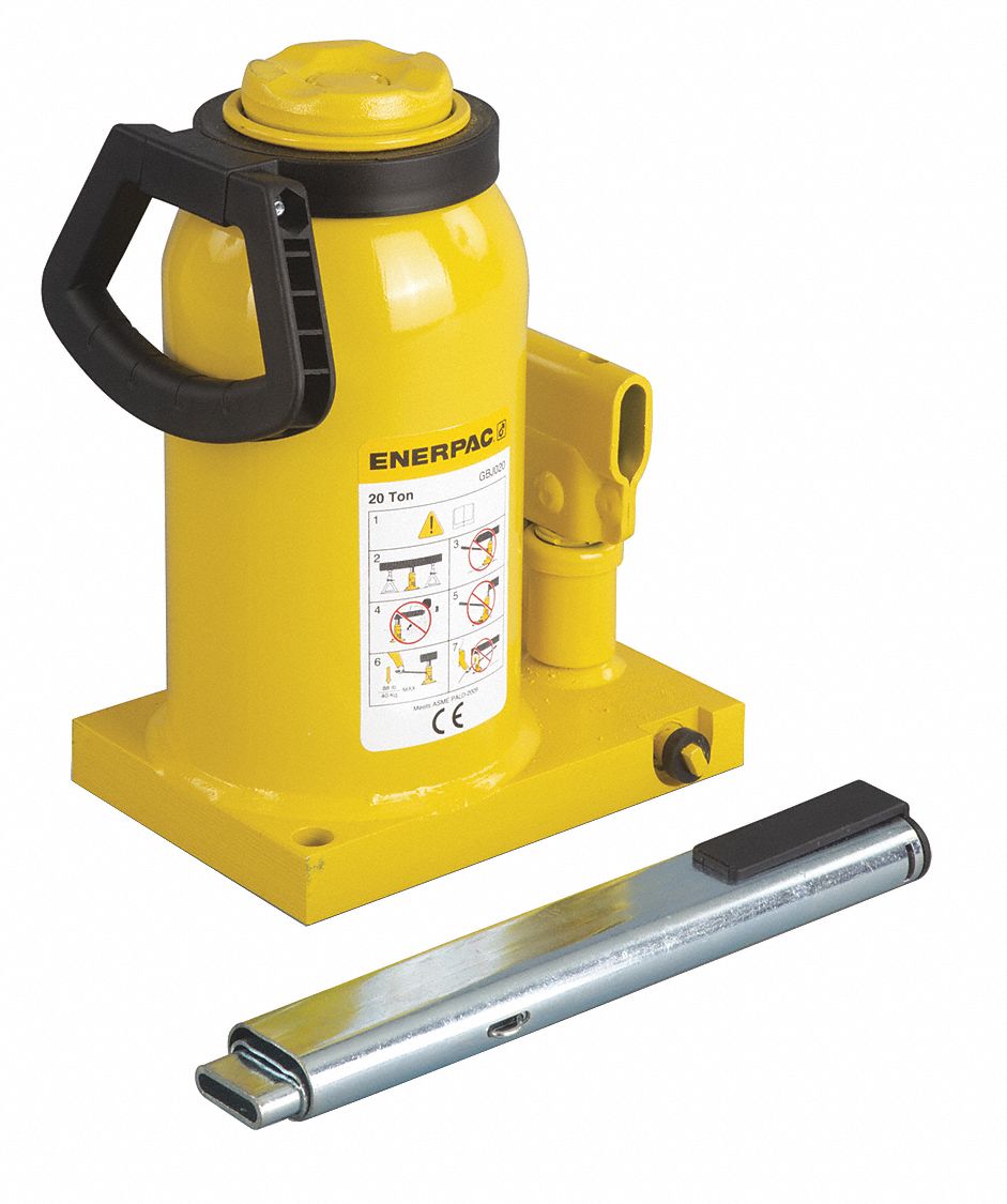 ENERPAC 6 3/4 in x 4 3/4 in Hydraulic Steel Bottle Jack with 20 ton Lifting Capacity 55PV46