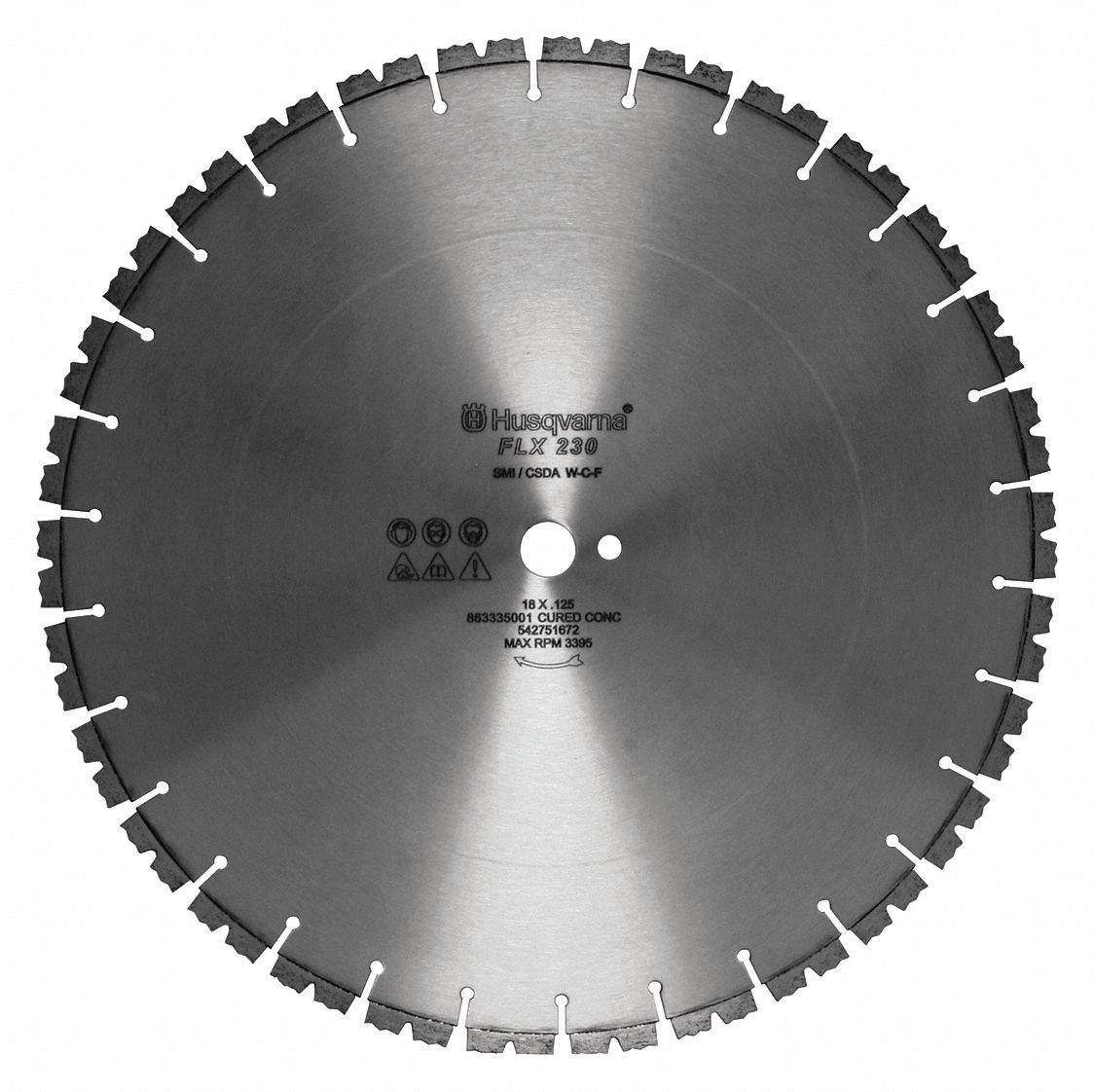 HUSQVARNA, 18 in Blade Dia., 1 in Arbor Size, Diamond Saw Blade