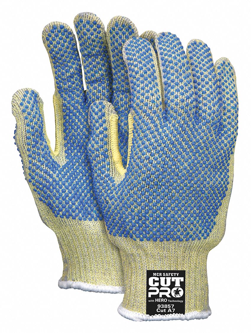 MCR SAFETY CutResistant Gloves, XL, A7 ANSI/ISEA Cut Level, Full, PVC