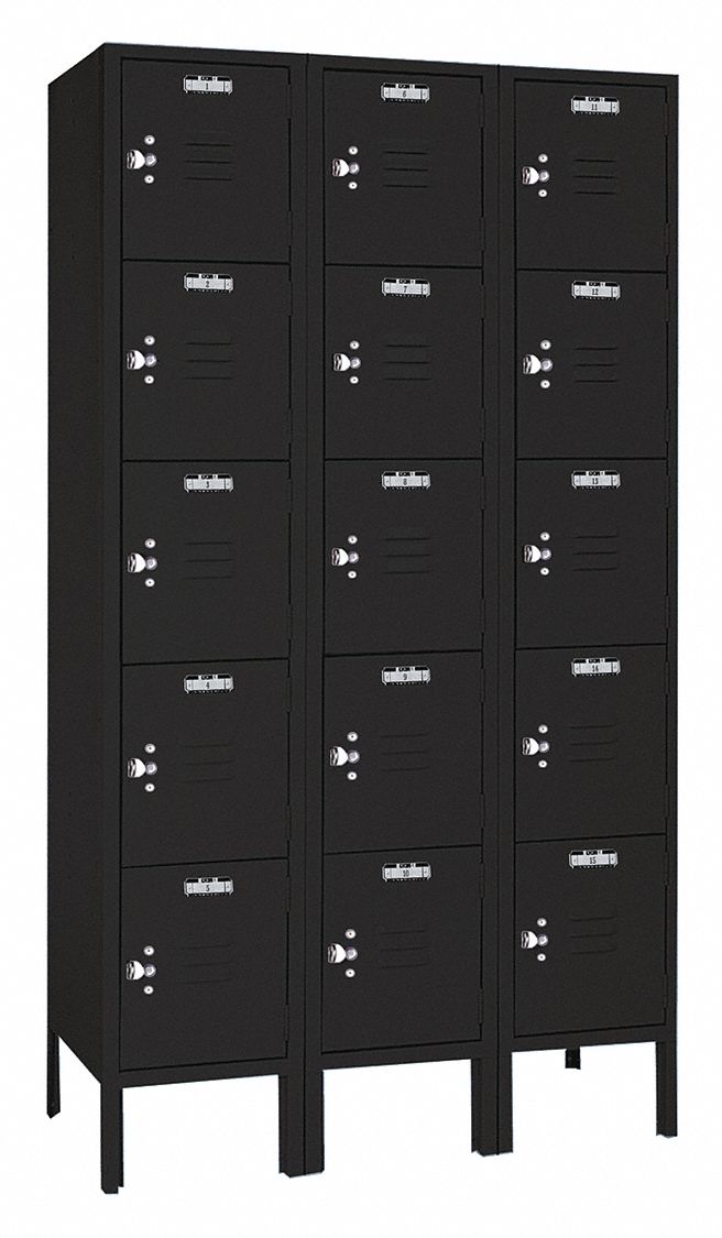 LYON Wardrobe Locker 36 in x 12 in x 66 in, 5 Tiers, 3 Units Wide