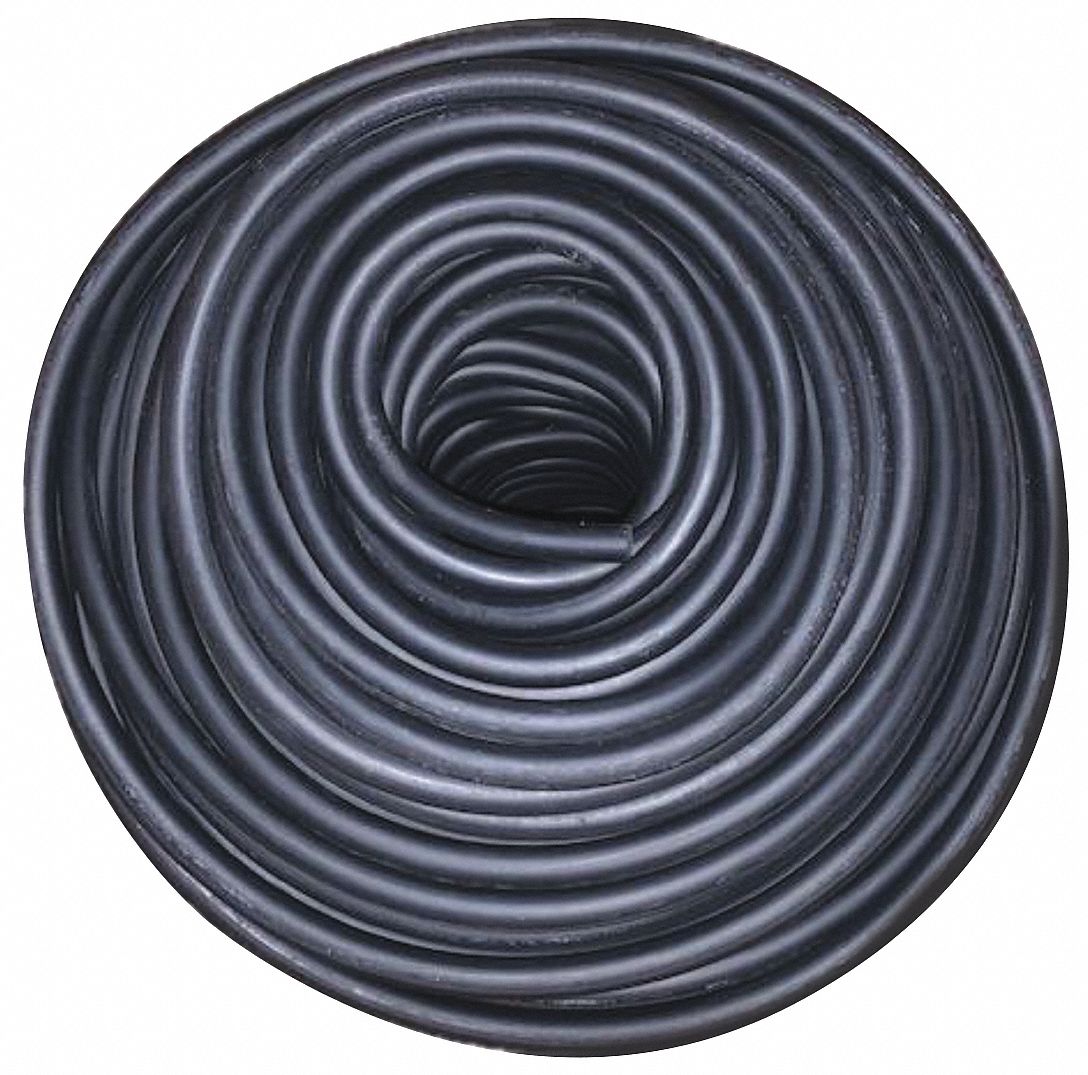 GRAINGER APPROVED Black EPDM Rubber Bungee Strap with Custom Hook Ends