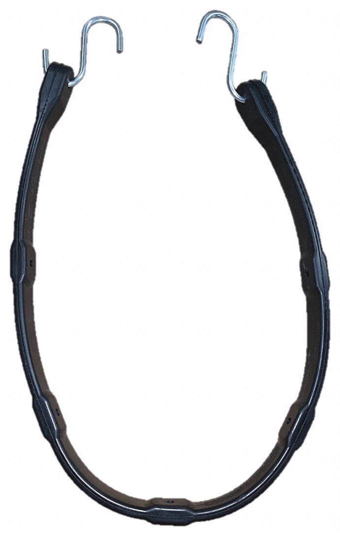 GRAINGER APPROVED Black EPDM Rubber Bungee Strap with Custom Hook Ends