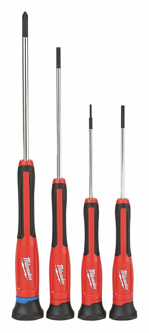 MILWAUKEE Screwdriver Set, NmPcs4 55ZY9448222604 Grainger