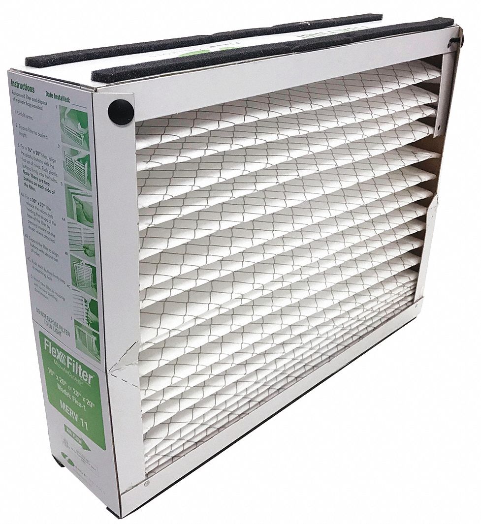 FLEXFILTER Furnace Air Cleaner Pleated Air Filter, 20x20x5, MERV 11