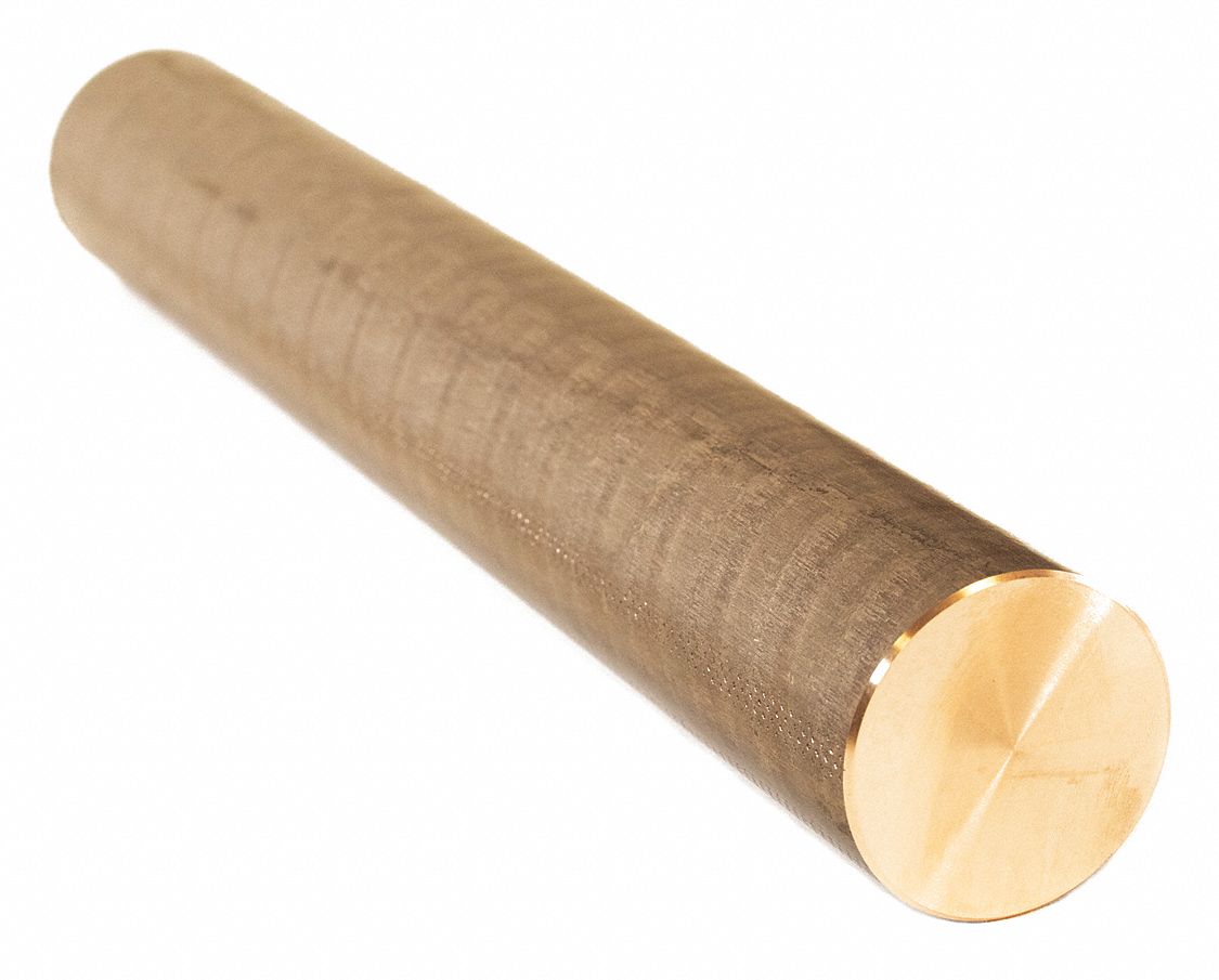 GRAINGER APPROVED Bronze, Solid Bar, Thickness 1 in, Width 1 in, Length