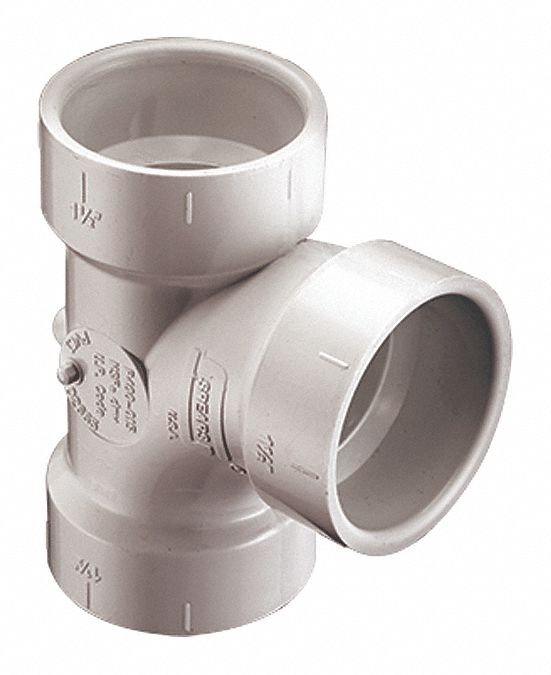SPEARS PVC Sanitary Tee, Socket, 4 in Pipe Size Pipe Fitting 56GX28