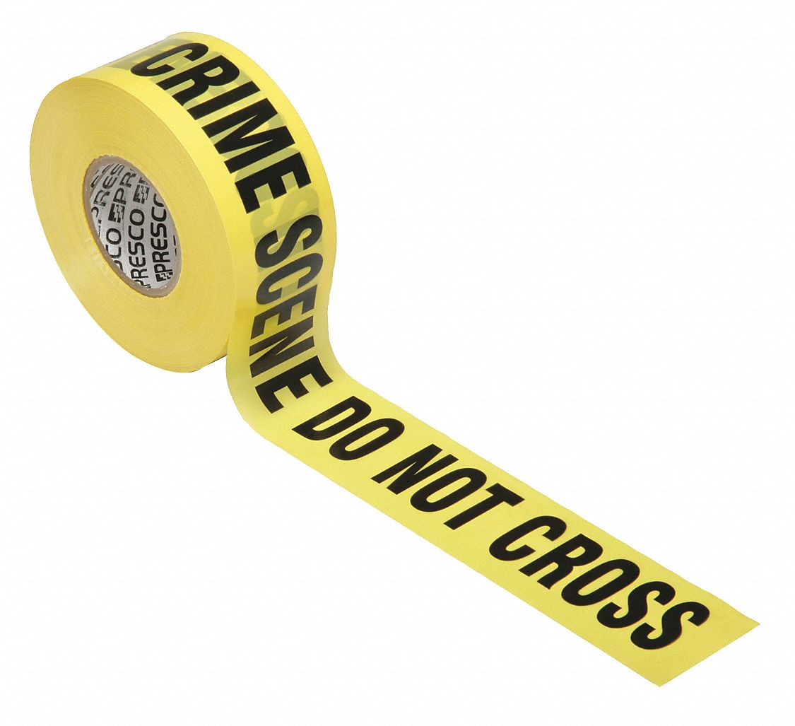 ABILITY ONE Barrier Tape, Yellow, 3 in x 1,000 ft, Crime Scene Do Not