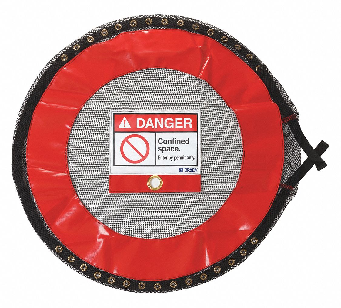 BRADY Vented Confined Space Covers; Fits Standard 30 in Opening