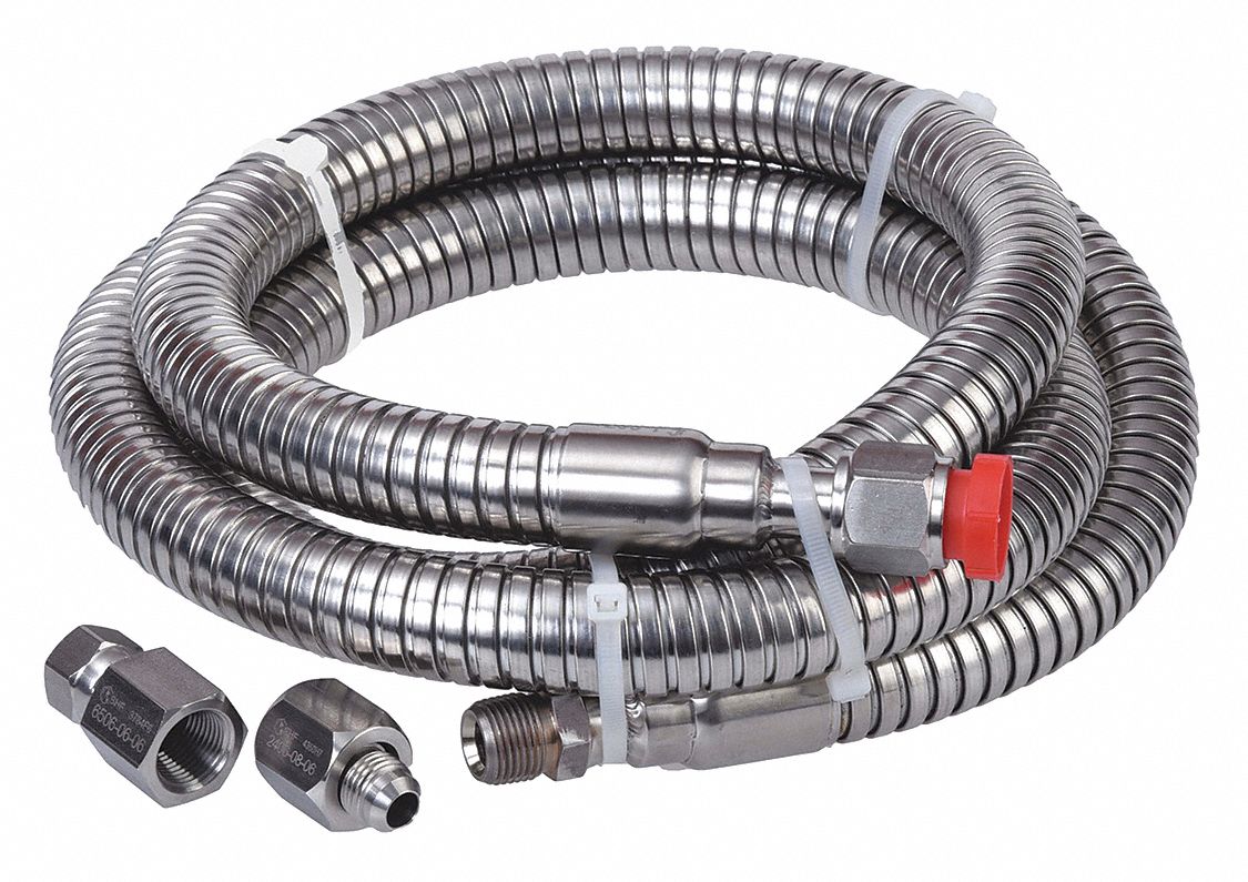 SPEX SAMPLEPREP, Stainless Steel, Silver, Cryogenic Transfer Hose
