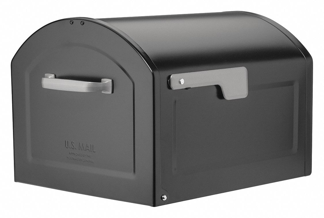 ARCHITECTURAL MAILBOXES Mailbox, 1 Door, Black, 1115/16" H 56KF05