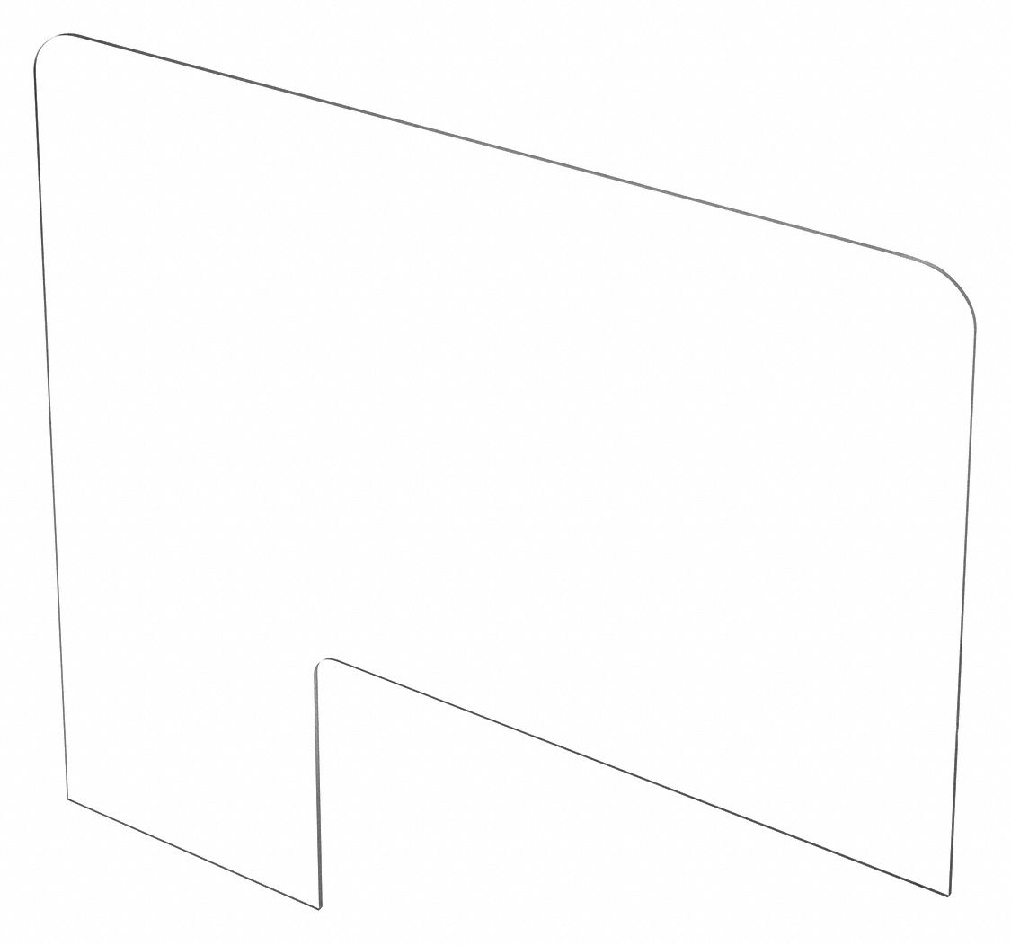 USA SEALING Clear Plastic Dividers with Flush C 48 in Ht, 1/4 in Thick
