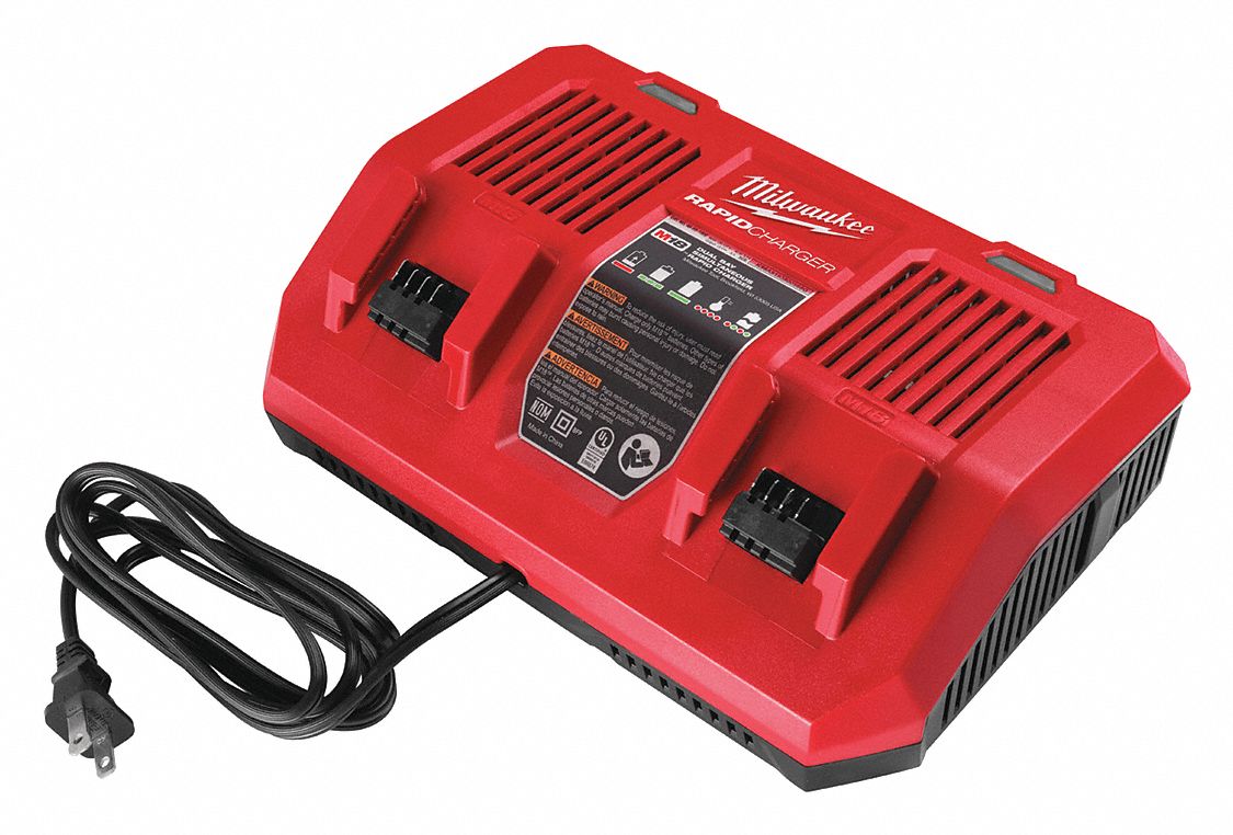 MILWAUKEE Battery Charger, LiIon, 18V, Number of Ports 2 56LA6948
