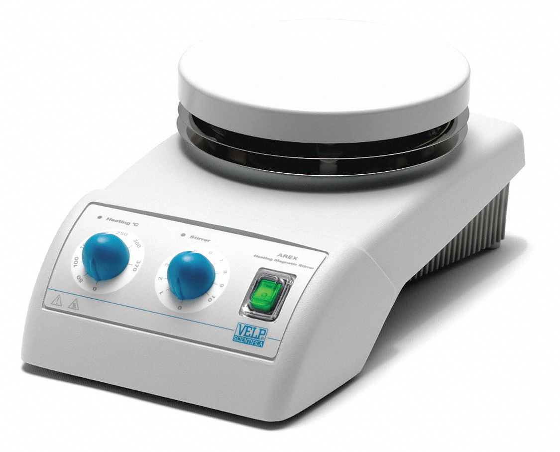 VELP SCIENTIFIC Hot Plate Stirrer Round, 20° to 370°, 20 L Load